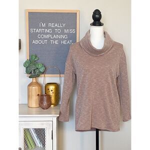 NWT Green Envelope Brown Cowl Neck Top/Sweater Size XS